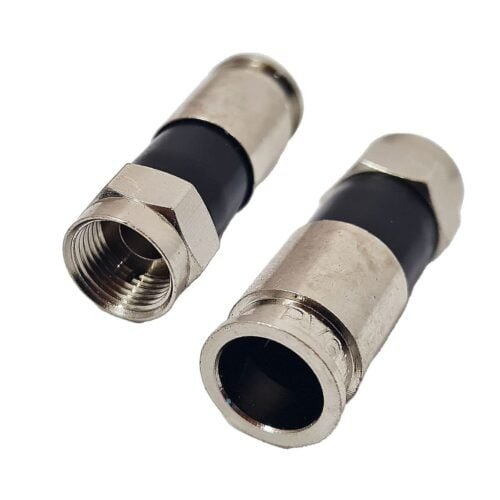 Conector f rg6c/pollera por comprecion