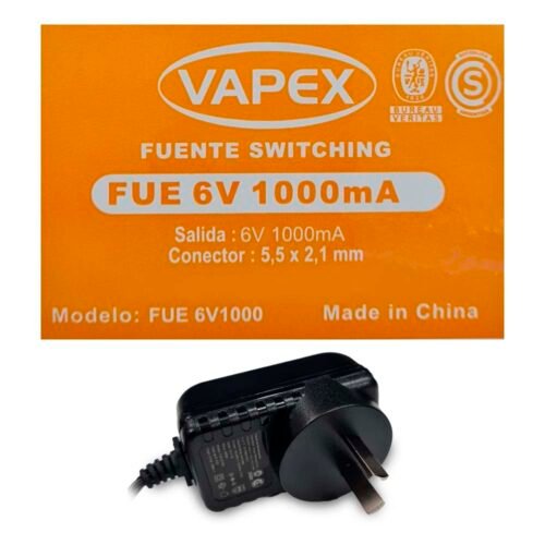 FUENTE VAPEX 6V 1000MA CONECTOR 5,5X2,1