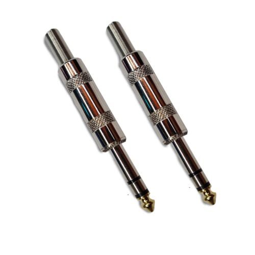 Plug 6.5 plateado metal stereo c1317