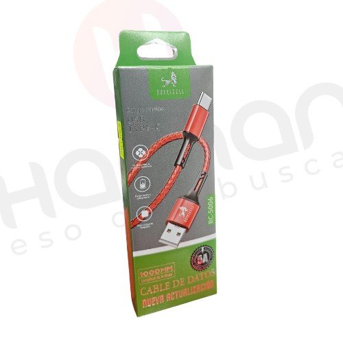 CABLE TIPO C 5A MALLADO ROYALCELL CAJITA