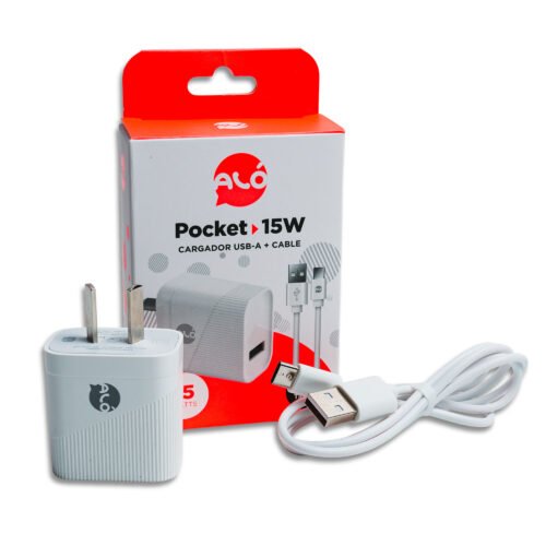 CARGADOR 220V USB + CABLE TIPO C 15W ALO POCKET