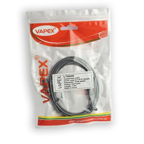 CABLE ARMADO PROLONGACION PLUG 3.5ST A HEMBRA 3.5ST 1.8 MT VAPEX(LTA045)