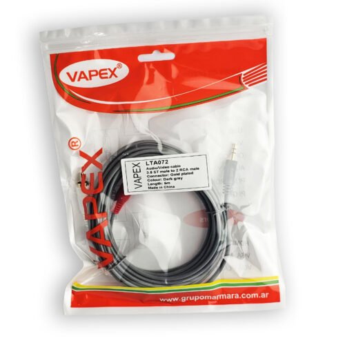 CABLE ARMADO PLUG 3.5ST.A 2RCAPLUG, 5MTS VAPEX LTA072