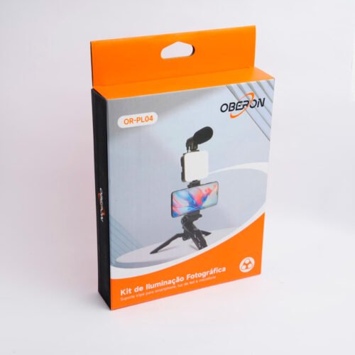 SOPORTE CELULAR + LUZ LED + MICROFONO OBERON OR-PL04